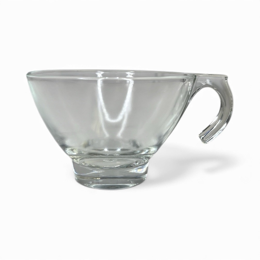ORCHARD CRYSTAL EMBASSY HOOKED CUP CLEAR GLASS MCM Coffee Cup Vtg Multi Avail